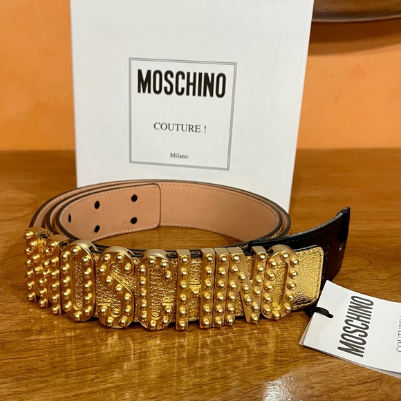 Moschino Gold Studded Belt - Picture 1 of 3